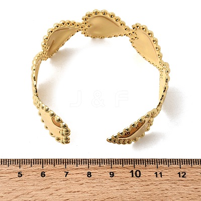 Heart Brass Cuff Bangles for Women BJEW-Z163-01G-1