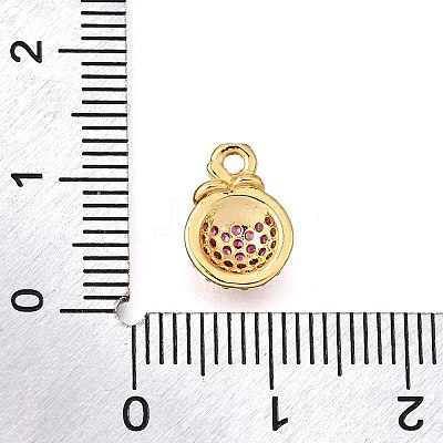 Brass Micro Pave Clear Cubic Zirconia Pendants KK-U065-05B-G-1