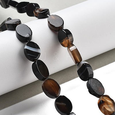 Natural Dyed & Heated Black Agate Beads Strands G-P559-B09-01-1