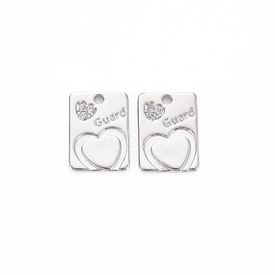 Brass Micro Pave Clear Cubic Zirconia Charms KK-S364-101-1