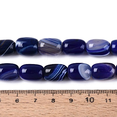 Dyed Natural Banded Agate Beads Strands G-T144-44C-1