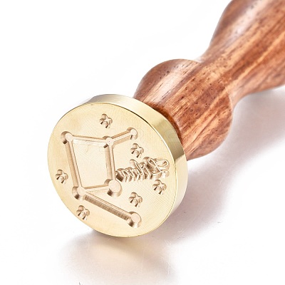 Brass Wax Seal Stamp AJEW-EO44-B04-1
