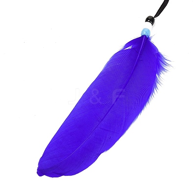 Iron Woven Web/Net with Feather Pendant Decorations LS-AJEW-B016-07A-1