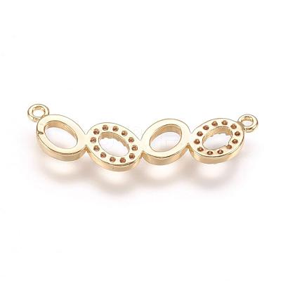 Brass Micro Pave Cubic Zirconia Links ZIRC-E124-14G-1