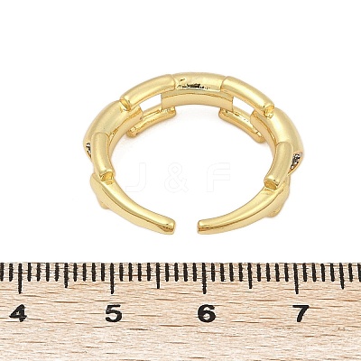 Brass Micro Pave Cubic Zirconia Open Cuff Ring for Women RJEW-F177-03GP-09-1