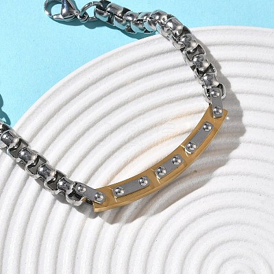 201/304 Stainless Steel Box Chain Bracelets for Unisex BJEW-F522-03G-1