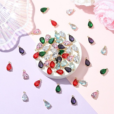 5Pcs Transparent Glass Charms GLAA-YW0004-41A-1
