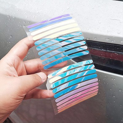 Plastic Laser Reflective Car Wheel Rim Stickers AJEW-WH20033-099D-1