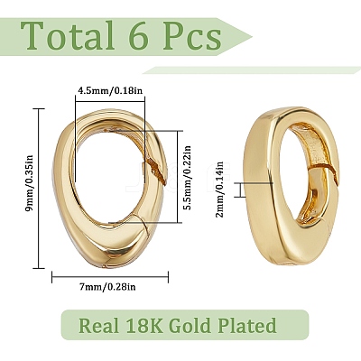 6Pcs Brass Spring Gate Rings KK-SC0003-80-1