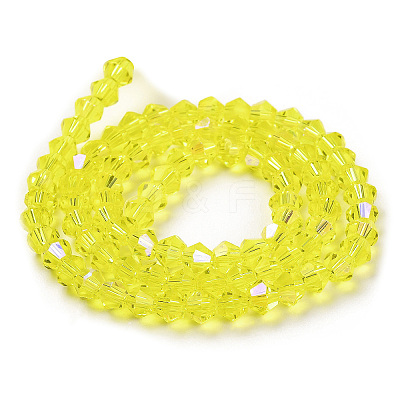 Transparent Electroplate Glass Beads Strands GLAA-F029-4mm-D21-1
