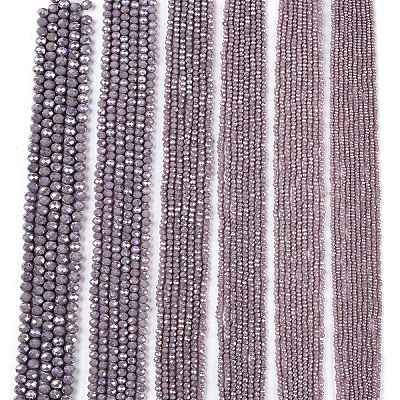 Electroplate Glass Beads Strands EGLA-A044-P1mm-B13-1