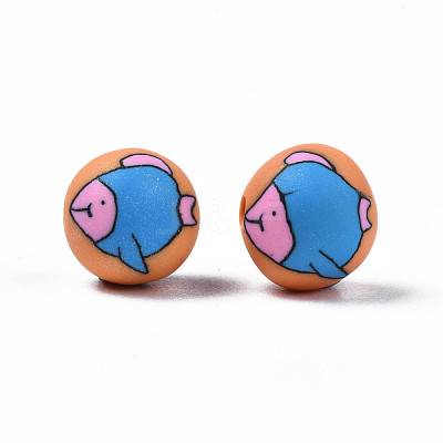 Handmade Polymer Clay Beads CLAY-S092-67-1