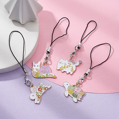 Alloy Enamel Mobile Straps HJEW-JM01090-1