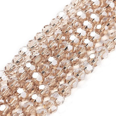 Electroplate Transparent Glass Beads Strands EGLA-A035-T6mm-A22-1