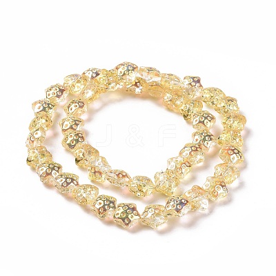 Transparent Electroplate Glass Beads Strands LS-GLAA-C025-01B-1