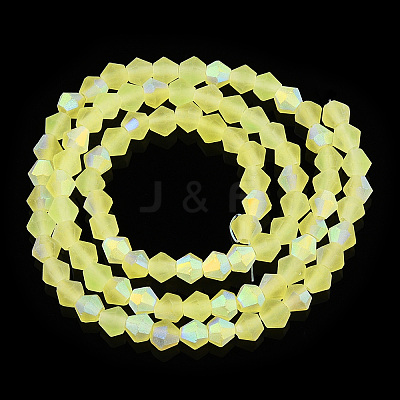 Imitate Austrian Crystal Bicone Frosted Glass Beads Strands EGLA-A039-T2mm-MB21-1