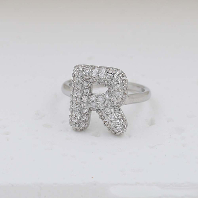 Brass Micro Pave Clear Cubic Zirconia Cuff Rings FS-WG17FF6-18-1