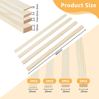 8Pcs 4 Styles Wood Rolling Mud Stick Guides WOOD-DC0001-20-1