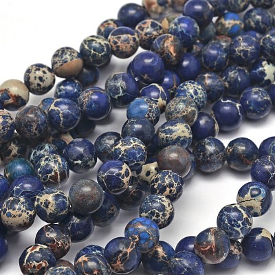 Natural Imperial Jasper Beads Strands G-I122-8mm-16-1