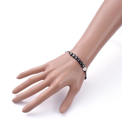 (Jewelry Parties Factory Sale)Adjustable Waxed Polyester Cord Beaded Bracelets BJEW-JB05294-01-1