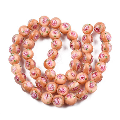 Handmade Lampwork Beads Strands LAMP-N021-45F-1