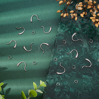 200Pcs 304 Stainless Steel Stud Earring Hooks and 200Pcs Jump Rings STAS-UN0034-93-1