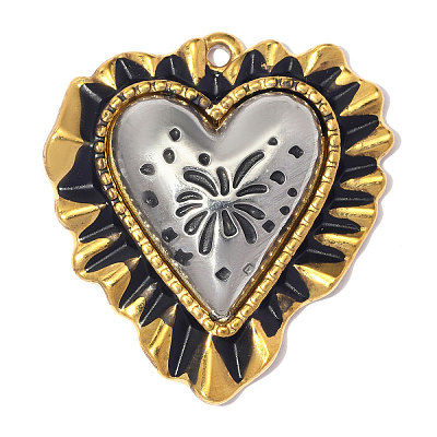 304 Stainless Steel with Enamel Pendants SA-OY003-44G-02-1