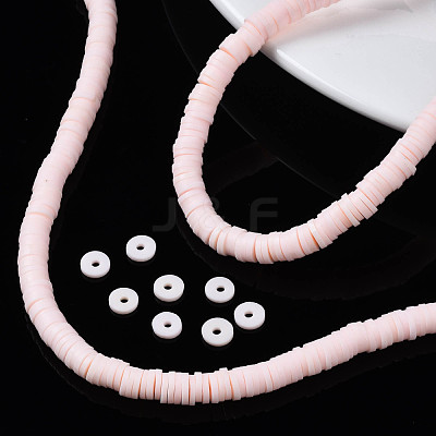 Flat Round Handmade Polymer Clay Beads CLAY-R067-8.0mm-27-1