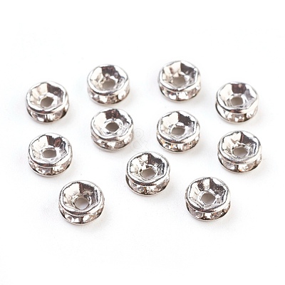 Brass Rhinestone Spacer Beads X-RB-A014-Z6mm-01P-1