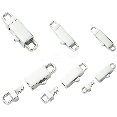 3Pcs 3 Styles Stainless Steel Bayonet Clasps STAS-CJ0003-61-1