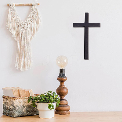 Wooden Cross Wall Decoration WOOD-WH0124-91-1