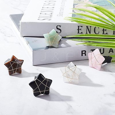 5Pcs Star Gemstone Car Air Vent Clips AJEW-PH00496-01-1