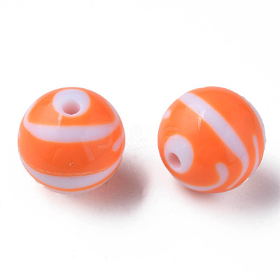 Opaque Striped Acrylic Beads MACR-S373-27C-04-1