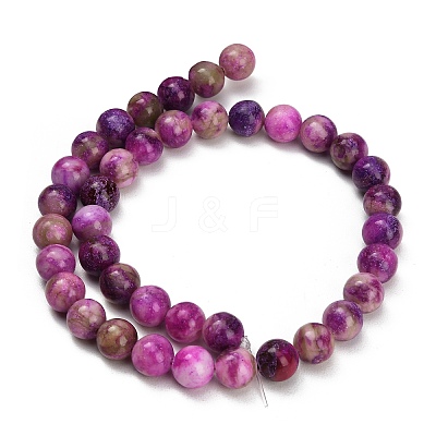 Dyed Natural White JadeImitation Charoite Smooth Round Beads Strands GG-CBA3334-A01-10mm-1