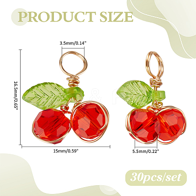 30Pcs Acrylic Glass Pendants PALLOY-ME00031-1