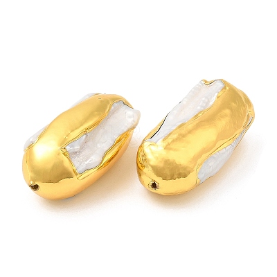 Baroque Style Natural Keshi Pearl Oval Beads KK-M251-09G-1