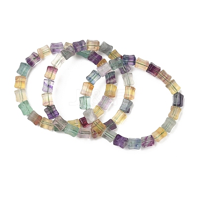 Natural Fluorite Beaded Bracelets G-H332-12-1