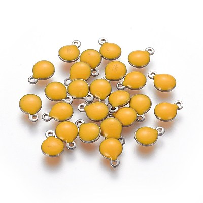 304 Stainless Steel Enamel Charms STAS-O122-D-04P-1