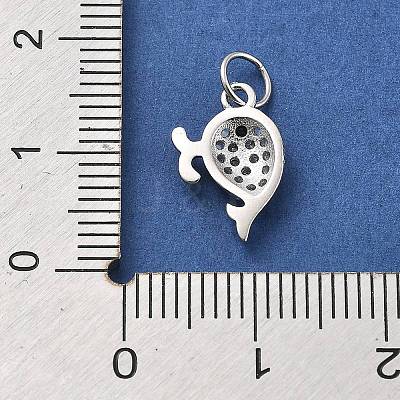 925 Sterling Silver Micro Pave Clear Cubic Zirconia Charms STER-S009-03A-S-1