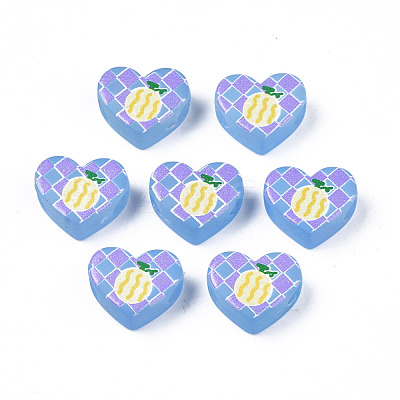 Transparent Printed Acrylic Beads MACR-S373-124-H-1