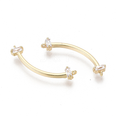 Brass Micro Pave Cubic Zirconia Links Connectors X-KK-S356-103-NF-1