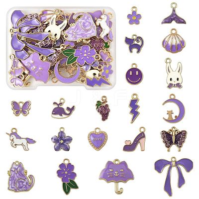 40Pcs 20 Styles Alloy Enamel Charms ENAM-FS0003-38A-1