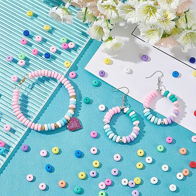 4 Strands 4 Colors Handmade Polymer Clay Beads Strands CLAY-PH0001-55-1