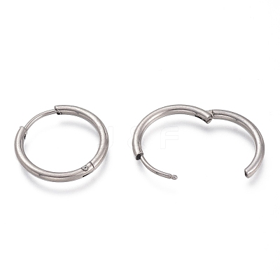 Tarnish Resistant 201 Stainless Steel Huggie Hoop Earrings EJEW-O095-02B-1