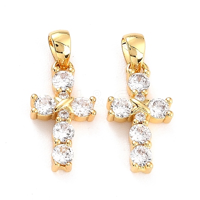 Brass Micro Pave Cubic Zirconia Pendant LS-ZIRC-P089-21G-1