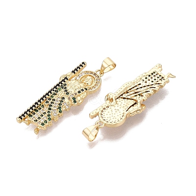 Religion Brass Micro Pave Clear Cubic Zirconia Pendants KK-N287-46H-G-1