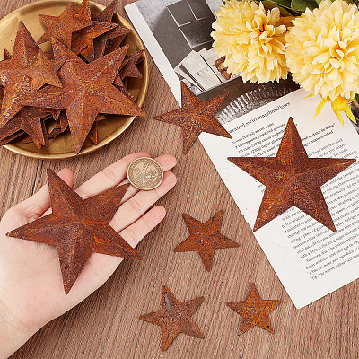 30Pcs 5 Style Rust Iron Pendants IFIN-GF0001-27-1