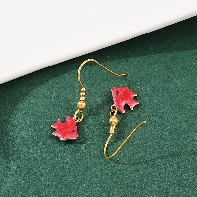 Ocean Series 304 Stainless Steel Enamel Dangle Earrings EJEW-K017-01H-G-1