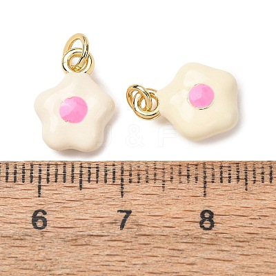 Brass Enamel Pendants KK-CJC21A4-01G-04-RS-1