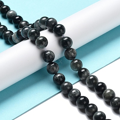 Natura Hawk's Eye Beads Strands G-D0001-22B-8mm-01-1